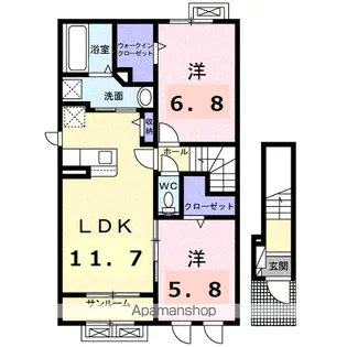 ブライト スクエアⅢ【2階】の間取り
