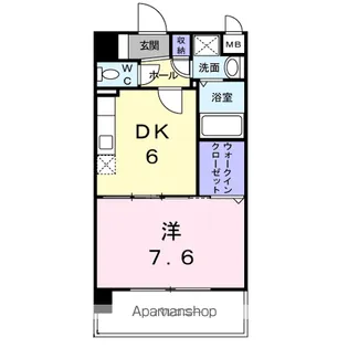 1DKの間取り画像