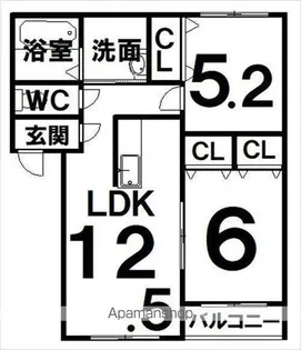 クィーズン緑【202号室】の間取り