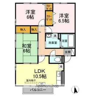 ウィルモア フジタ A棟【A101号室】の間取り