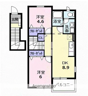 エステート若宮【2階】の間取り