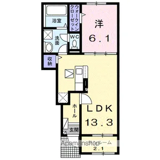 プルミエール手屋Ⅳ【1階】の間取り