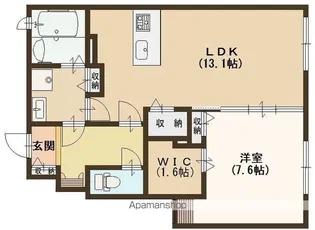 ファミール中 I【102号室号室】の間取り