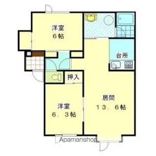 ブランシェみづほA【202号室】の間取り
