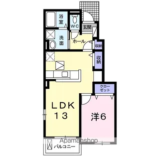 メゾンベルデ B【1階】の間取り