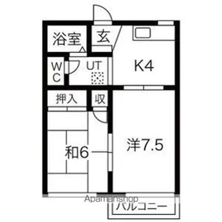 ドミ馬場小路B【202号室】の間取り