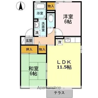 セジュール橘【1階】の間取り