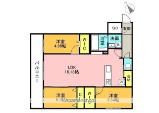 S-RESIDENCE二十四軒avelis【1階】の間取り