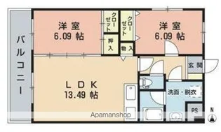 エスポアール弐番館【705号室】の間取り