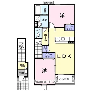 サンリッツヴィラB【2階】の間取り