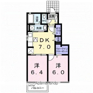 ベーネソプラ A【1階】の間取り
