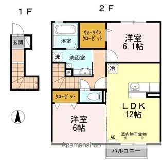 メゾン プレーヌ【2階】の間取り