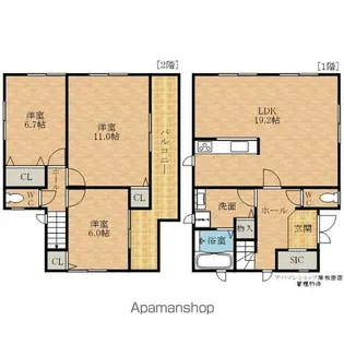 大阪府岸和田市荒木町1丁目【一戸建】の間取り