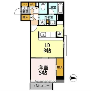 1LDKの間取り画像