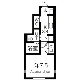 1Kの間取り画像