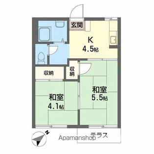コーポラス津森【1階】の間取り