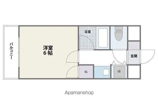 パラージュ西新【3階】の間取り