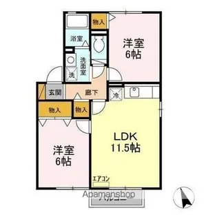 グレイススクエア A・B【1階】の間取り