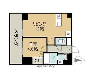 1LDKの間取り画像