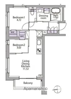 イプセ白金台【4階】の間取り