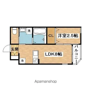 リアコート関大前Ⅱ【1階】の間取り