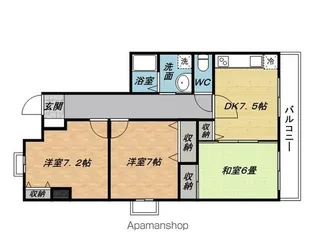 キャッスル桜ヶ丘【5階】の間取り