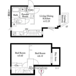 グランパセオ中目黒Ⅱ【1階】の間取り