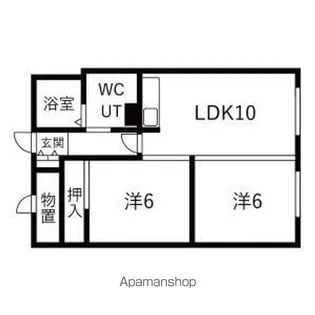 北円山コーポA棟【4階】の間取り