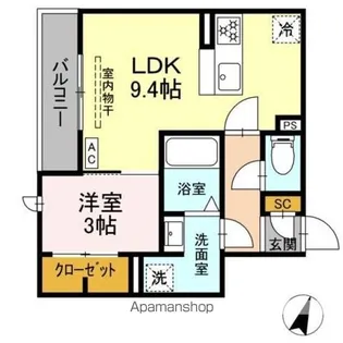 DーHILLS二之宮【2階】の間取り