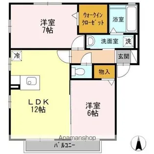 RiverEast北畑 B【2階】の間取り