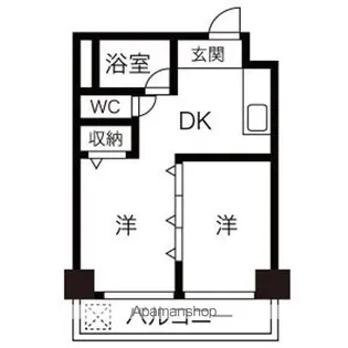 向陽ビル【10階】の間取り