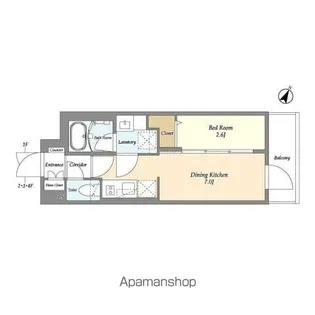 グランカーサ千駄木【4階】の間取り
