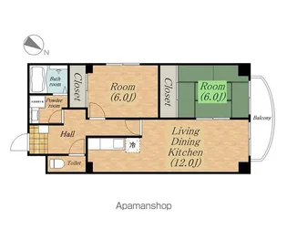 マンショングレース【303号室】の間取り
