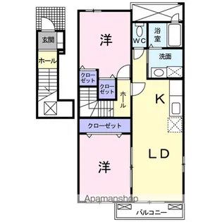 デスパシオ カーサB棟【2階】の間取り
