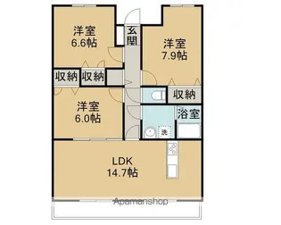 フレッサ1【4階】の間取り
