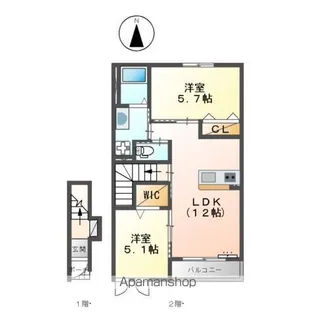 メゾン・ブリーズ【2階】の間取り