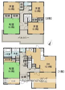 広島県広島市西区草津新町2丁目【一戸建】の間取り