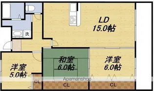 カルム千里山土井【1階】の間取り
