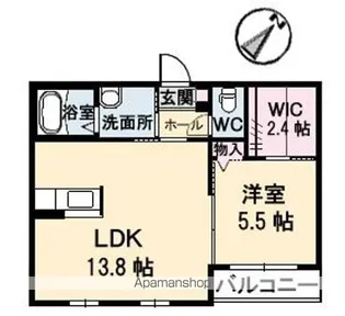 シャーメゾンさくら B棟【1階】の間取り