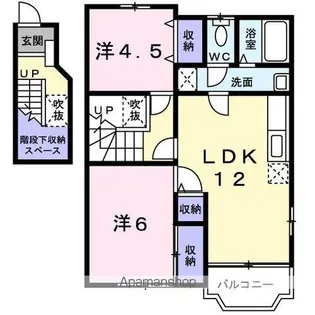 フレーズアンソレイエC棟【2階】の間取り