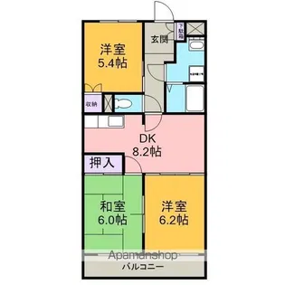 グランドール美山【202号室】の間取り