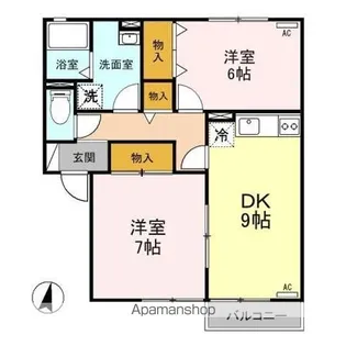 ロイヤルガーデンコート B【2階】の間取り