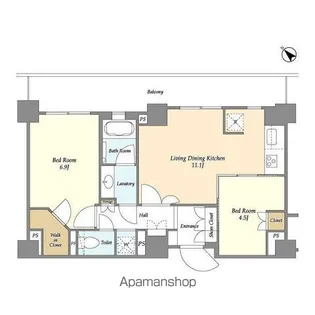 ウィルテラス滝野川【3階】の間取り