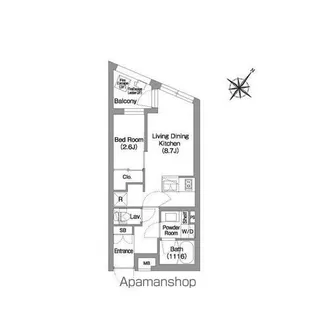 コンフォリア・リヴ渋谷本町【3階】の間取り