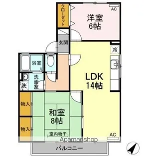セジュール大谷 B棟【201号室】の間取り
