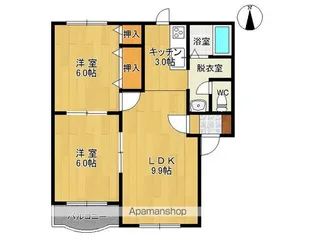 プリムローズAG【2B号室】の間取り