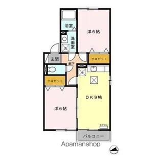 フラッツウィンド AB【1階】の間取り