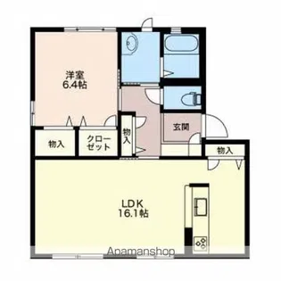 プチハイム山室【1階】の間取り