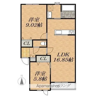 ヴェルデⅡ【2階】の間取り