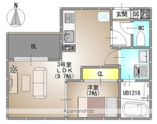 REGALEST 伊島Ⅰ【203号室号室】の間取り